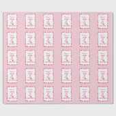 スイートストロベリー4th誕生日招待状 ラッピングペーパー (フラット)