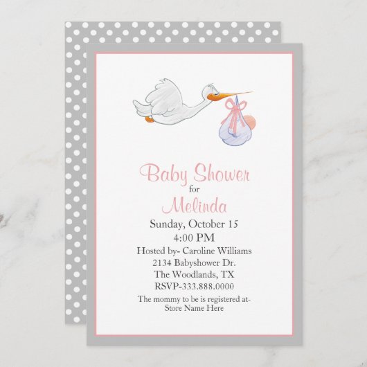 スイートストークウィズベビーベビーシャワー招待状 招待状 (正面/裏面)