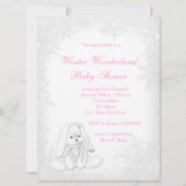 スイートスノーフレーク冬ワンダーランドベビースシャワー 招待状 (裏面)