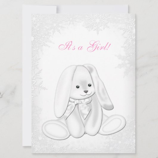 スイートスノーフレーク冬ワンダーランドベビースシャワー 招待状 (正面)