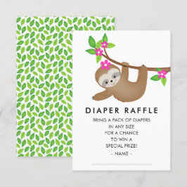 スイートスロッスガールズベビーシャワーオムツラッフル エンクロージャーカード