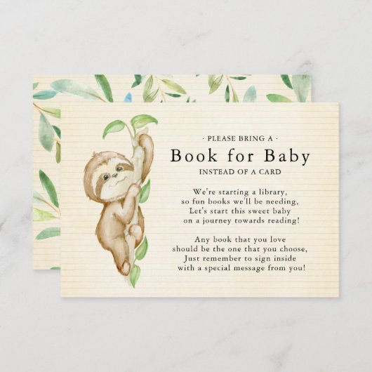 スイートスロッスベビシャワーブックベビーカード エンクロージャーカード (正面/裏面)