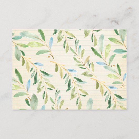 スイートスロッスベビシャワーブックベビーカード エンクロージャーカード (裏面)