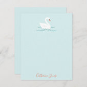 スイートスワン文パーソナライズされた房具 ノートカード (正面/裏面)