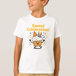 スイートセレブレーション かわいいチョコレートカップケーキデザイン Tシャツ