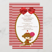 スイートソックサル子供の誕生日招待状 招待状 (正面/裏面)