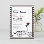 スイートタンデム自転車モダンブライダルシャワー 招待状 (スタンド正面)