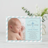 スイートダイアゴナルズフォトバプティスマ招待状-青 招待状 (スタンド正面)