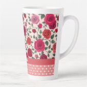 スイートダスティピンクローズパーソナライズされた カフェラテマグ (右)
