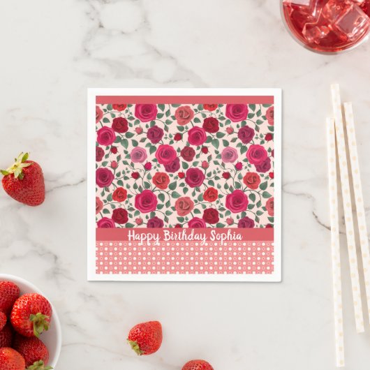 スイートダスティピンクローゼナプキパーソナライズされたンス スタンダードカクテルナプキン (インサイチュ)