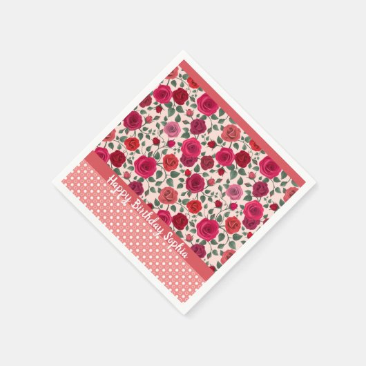 スイートダスティピンクローゼナプキパーソナライズされたンス スタンダードカクテルナプキン (角)