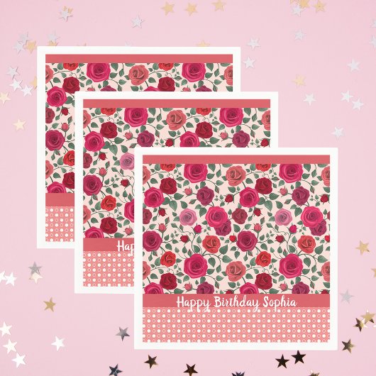 スイートダスティピンクローゼナプキパーソナライズされたンス スタンダードカクテルナプキン