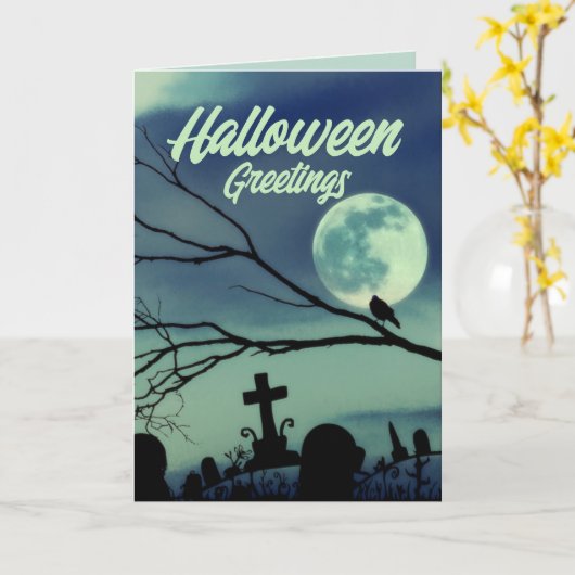 スイートダークネスゴシックハロウィーンのグリーティングカード カード (黄色い花)