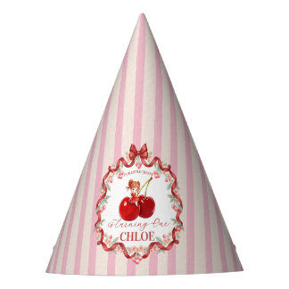 スイートチェリーコケットリボン 誕生日 ピンク ガール パーティーハット