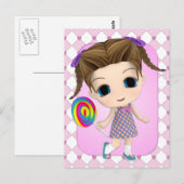 スイートチビ（小さくかわいく書いた感じ）ガールはがき ポストカード (正面/裏面)