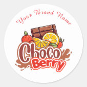 スイートチョコベリー洋菓子店ロゴステッカー ラウンドシール (正面)