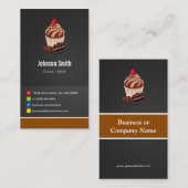 スイートチョコレートカップケーキペストリーベーカリー 名刺 (正面/裏面)