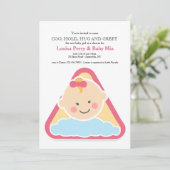 スイートチークベビーガールシャワー招待状 招待状 (スタンド正面)