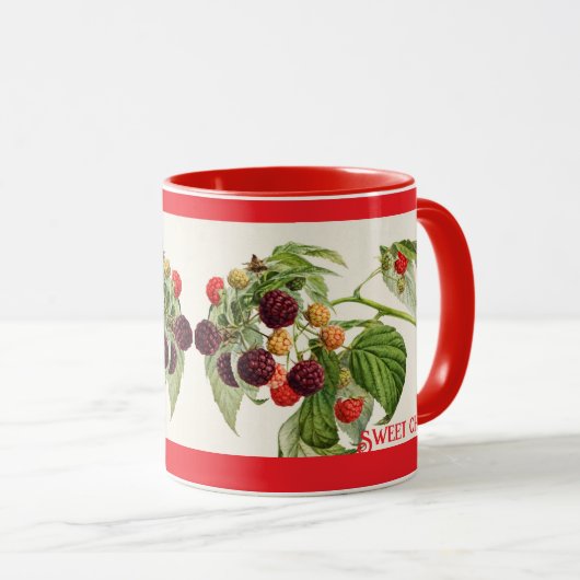 スイートチークヴィンテージラズベリーパーソナライズされた マグカップ (正面右)