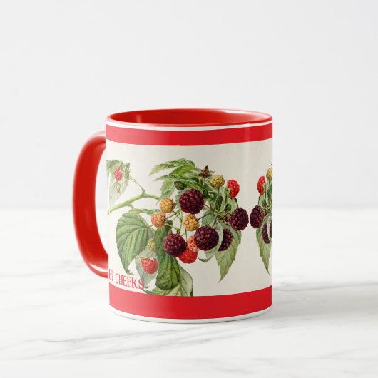 スイートチークヴィンテージラズベリーパーソナライズされた マグカップ (正面左)