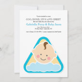 スイートチーク男の赤ちゃんシャワー招待状 招待状 (正面)