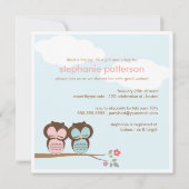 スイートツインズオールズボーイガールベビーシャワー招待状 招待状 (裏面)