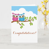 スイートツインズフールズボーイガールベビーグリーティングカード カード (黄色い花)