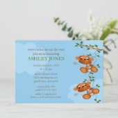 スイートツインズベビーモンキーベビーシャワー 招待状 (スタンド正面)