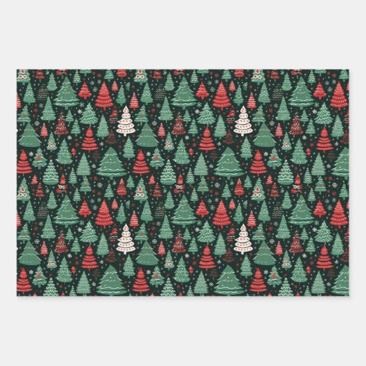 スイートツリーズクリスマスホリデーウィンターコーディネート ラッピングペーパーシート (正面3)