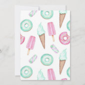 スイートツーキュートアイスクリームカップケーキ子供の誕生日 招待状 (裏面)