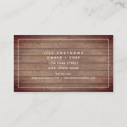 スイートティーウッドサザンレストランシェフ 名刺 (裏面)