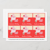 スイートティーバースデーパーティーメッセージカード 招待状 (正面/裏面)