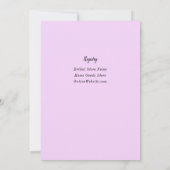 スイートティーパーティーミントグリーンラベンダーブライダルシャワー 招待状 (裏面)