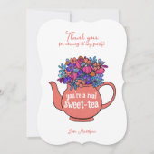 スイートティーフローラティーポットサンキューカード カード (正面)