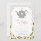 スイートティーポットベビーシャワーティーパーティー 招待状 (正面)