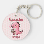 スイートティーレックスパーソナライズされた恐竜の動物パン キーホルダー (裏面)