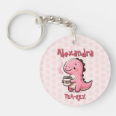 スイートティーレックスパーソナライズされた恐竜の動物パン キーホルダー (正面)