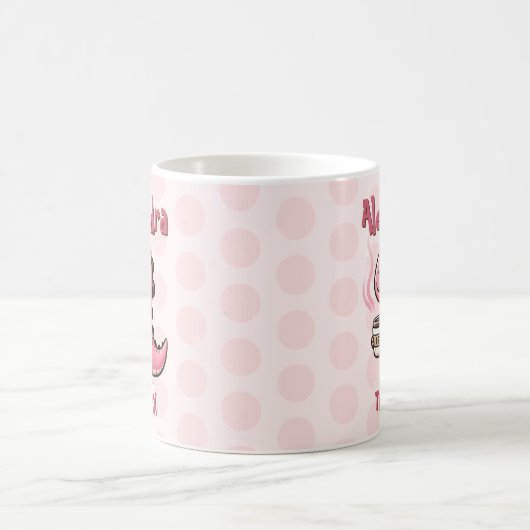 スイートティーレックスパーソナライズされた恐竜の動物パン コーヒーマグカップ (中央)