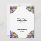 スイートティー図解入りの、写真付きのバレンタインデーのカード カード (裏面)