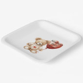 スイートテディベアハートバルーンベビーシャワー ペーパープレート (傾斜あり)