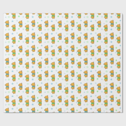 スイートテディベアーテディベアーベビーシャワー ラッピングペーパー (フラット)