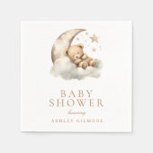 スイートテディベアーベージュニュートラルベビーシャワー スタンダードカクテルナプキン (正面)