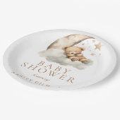 スイートテディベアーベージュニュートラルベビーシャワー ペーパープレート (アングル)