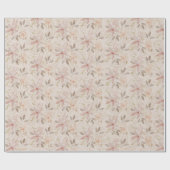 スイートテラコッタ赤面ウォーターカラーレースパターン ラッピングペーパー (フラット)