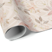 スイートテラコッタ赤面ウォーターカラーレースパターン ラッピングペーパー (ロールコーナー)