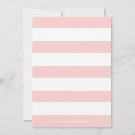 スイートテーブルベビーシャワー招待状 – ピンク 招待状 (裏面)