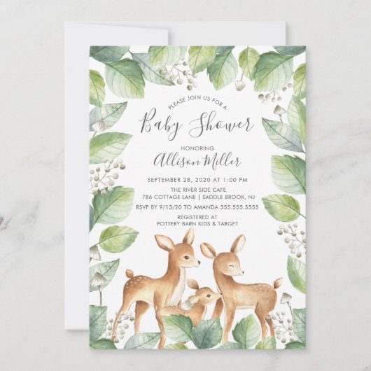スイートディアカップル赤ちゃんシャワー招待状 招待状 (正面)