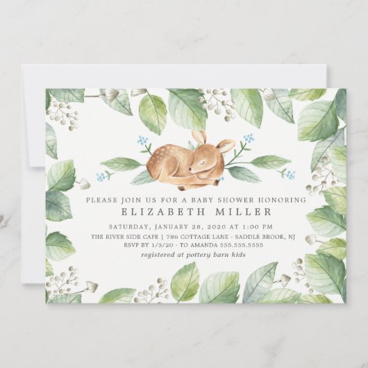 スイートディアニュートラルベビーシャワー招待状 招待状 (正面)