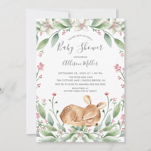 スイートディアニュートラルベビーシャワー招待状 招待状 (正面)