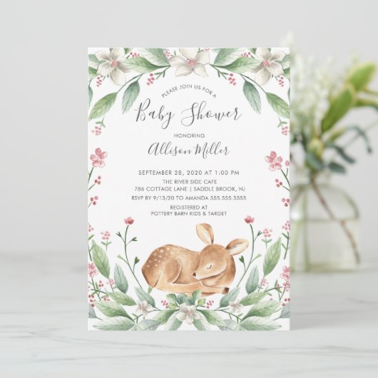 スイートディアニュートラルベビーシャワー招待状 招待状 (スタンド正面)